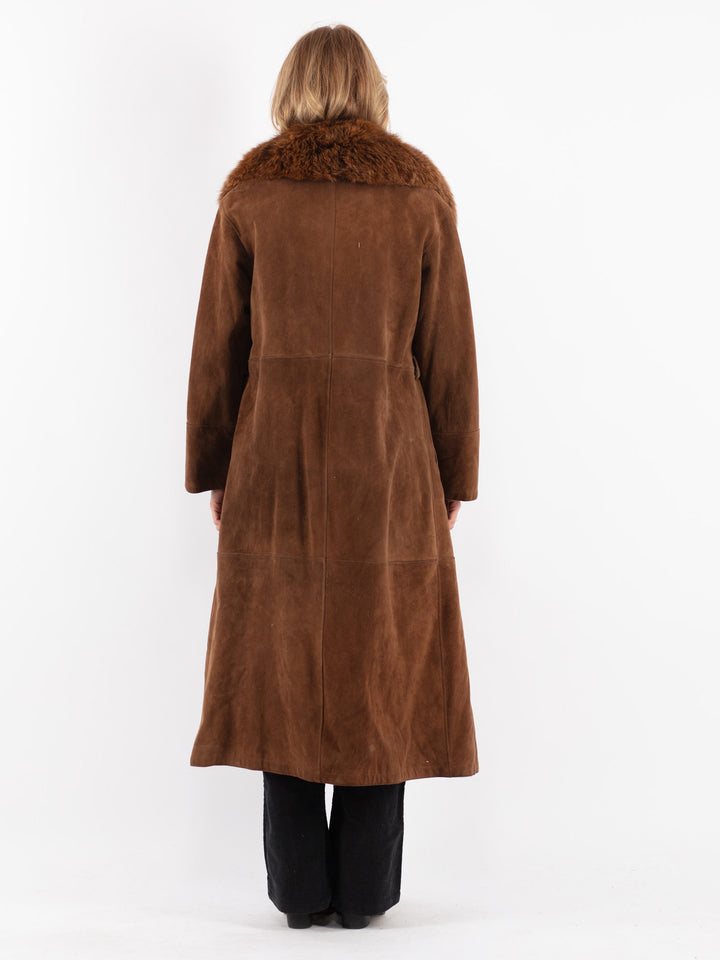 Vintage 70's Women Fur Coat in Brown
