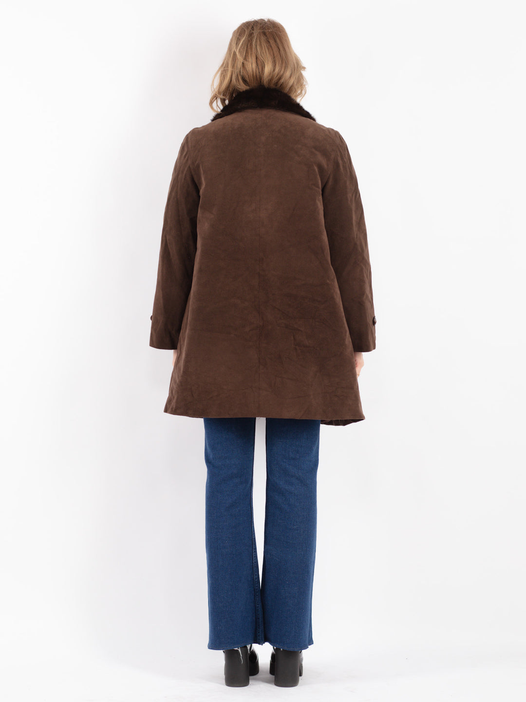 Vintage 70's Women Suede Coat in Brown