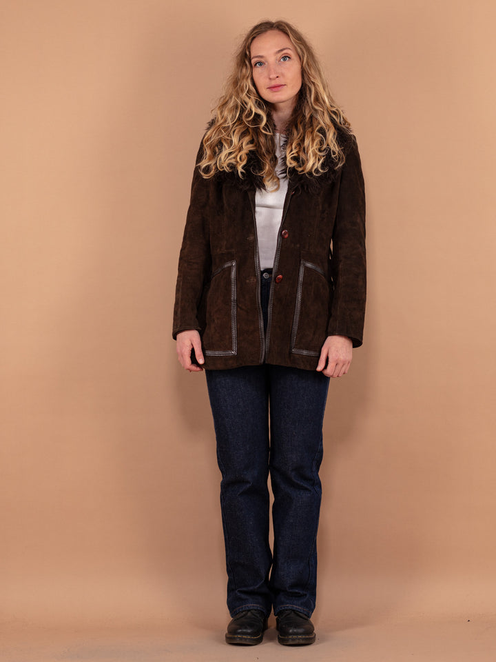 Vintage 70's Women Suede Penny Lane Jacket in Brown - NorthernGrip