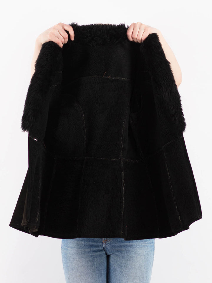 Vintage 70's Women Suede Sherpa Coat in BrownV9470