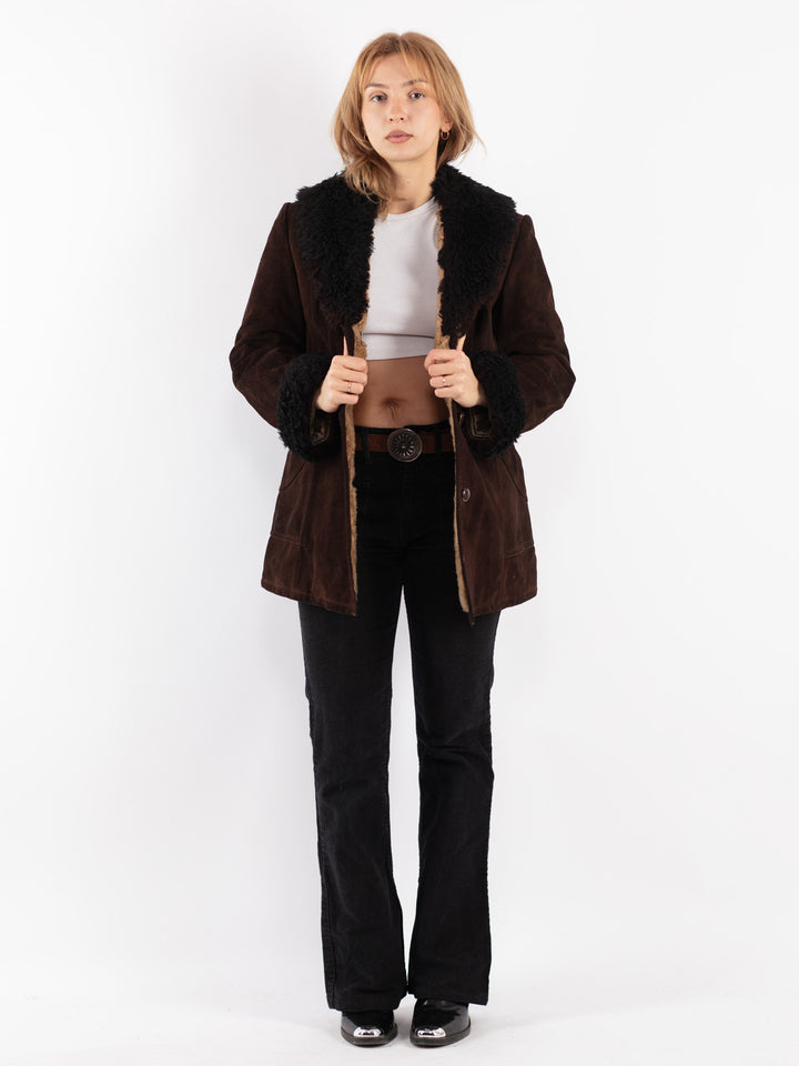 Vintage 70's Women Coat in Brown