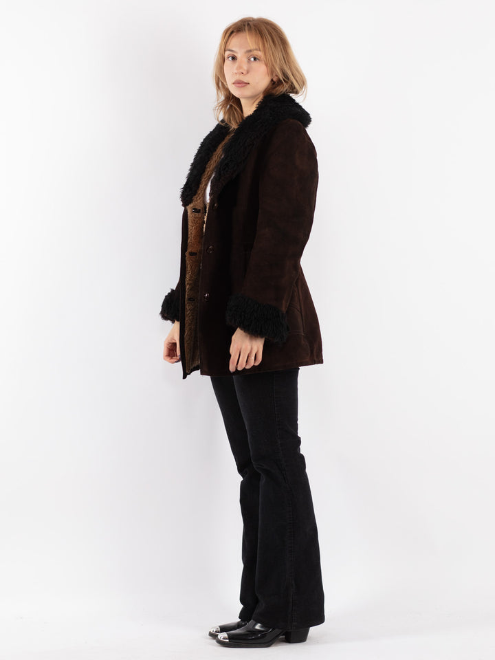 Vintage 70's Women Coat in Brown