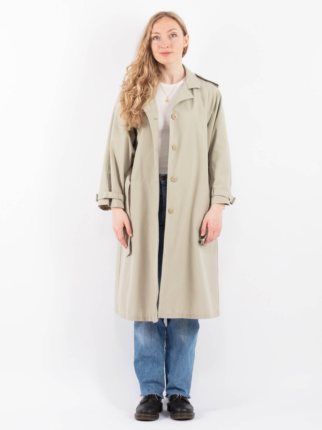 Vintage 70's Women Trench Coat in BeigeV9439