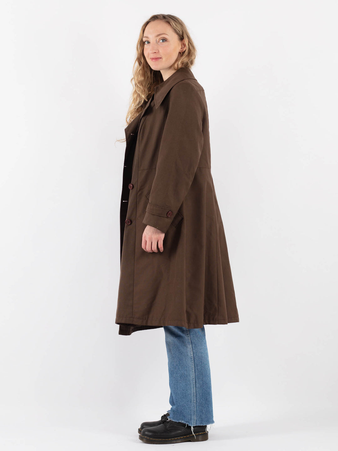 Vintage 70's Women Trench Coat in Brown