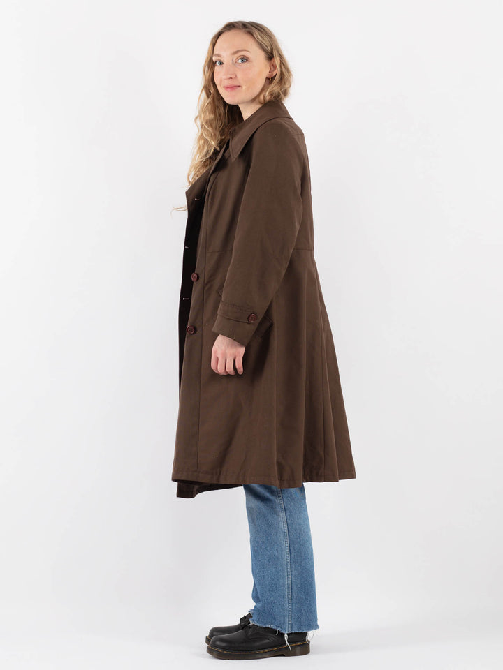 Vintage 70's Women Trench Coat in Brown