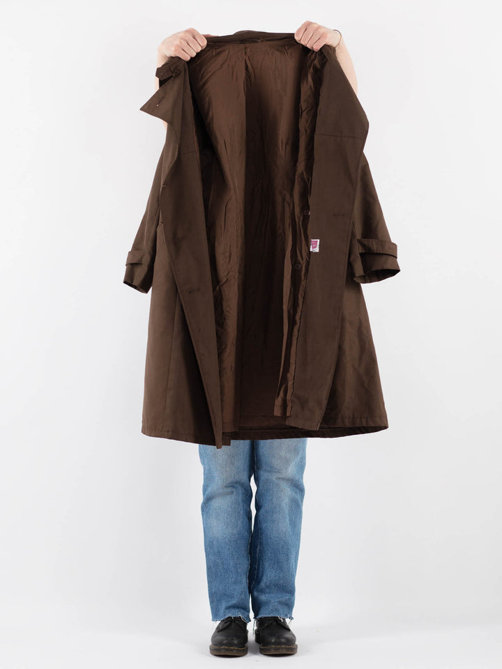 Vintage 70's Women Trench Coat in Brown