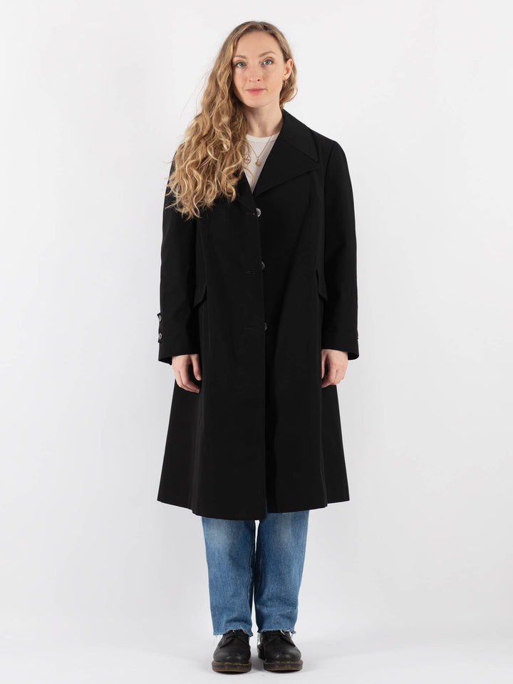 Vintage 70's Women Trench in Black