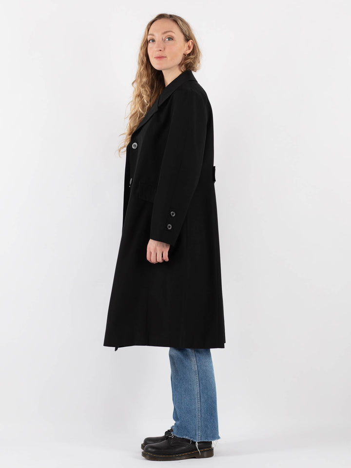 Vintage 70's Women Trench in Black