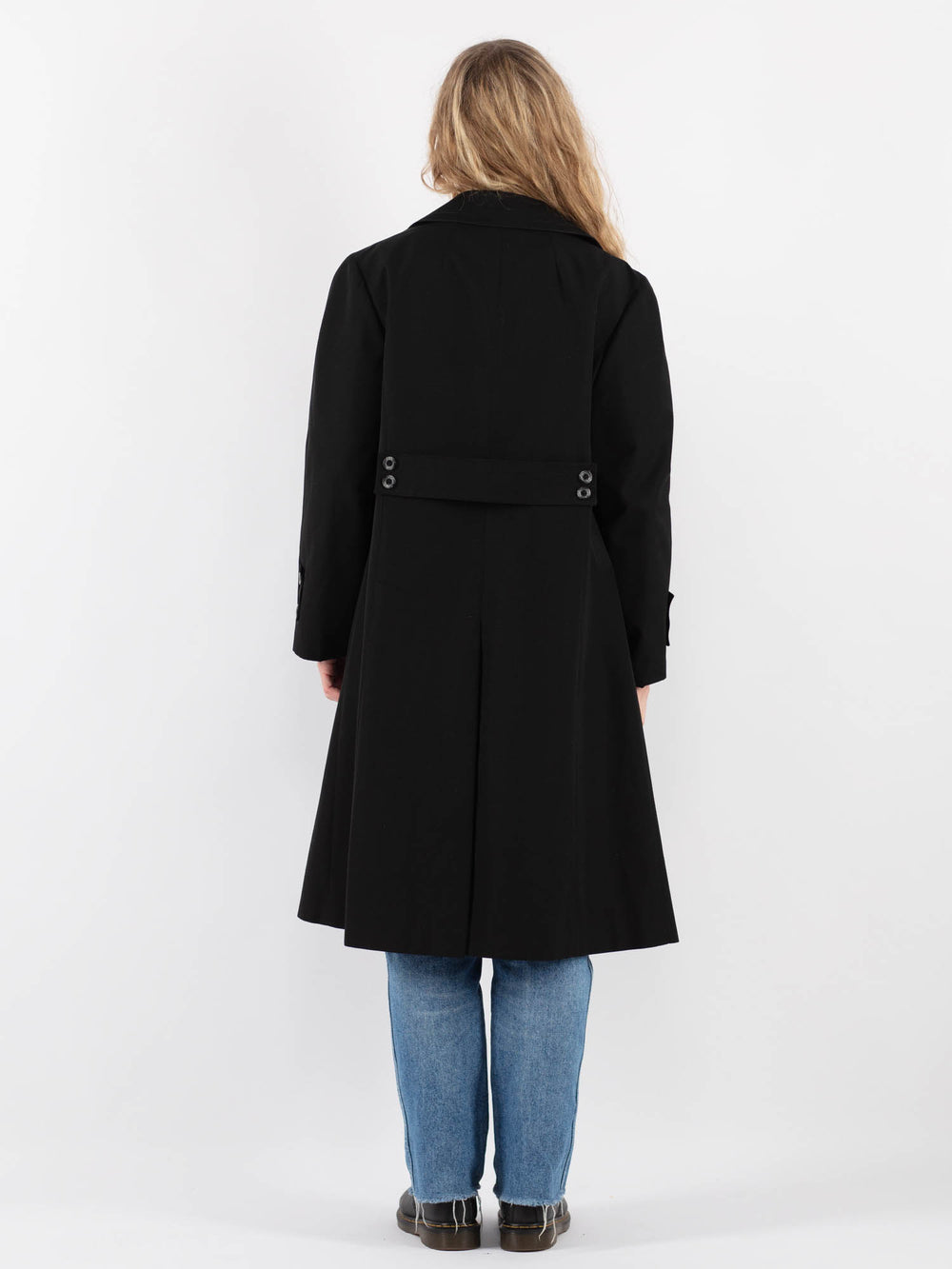 Vintage 70's Women Trench in Black