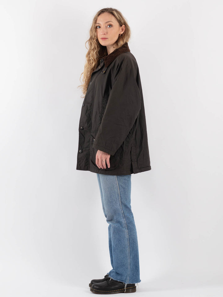 Vintage 70's Women Waxed Cotton Jacket in Gray - NorthernGrip