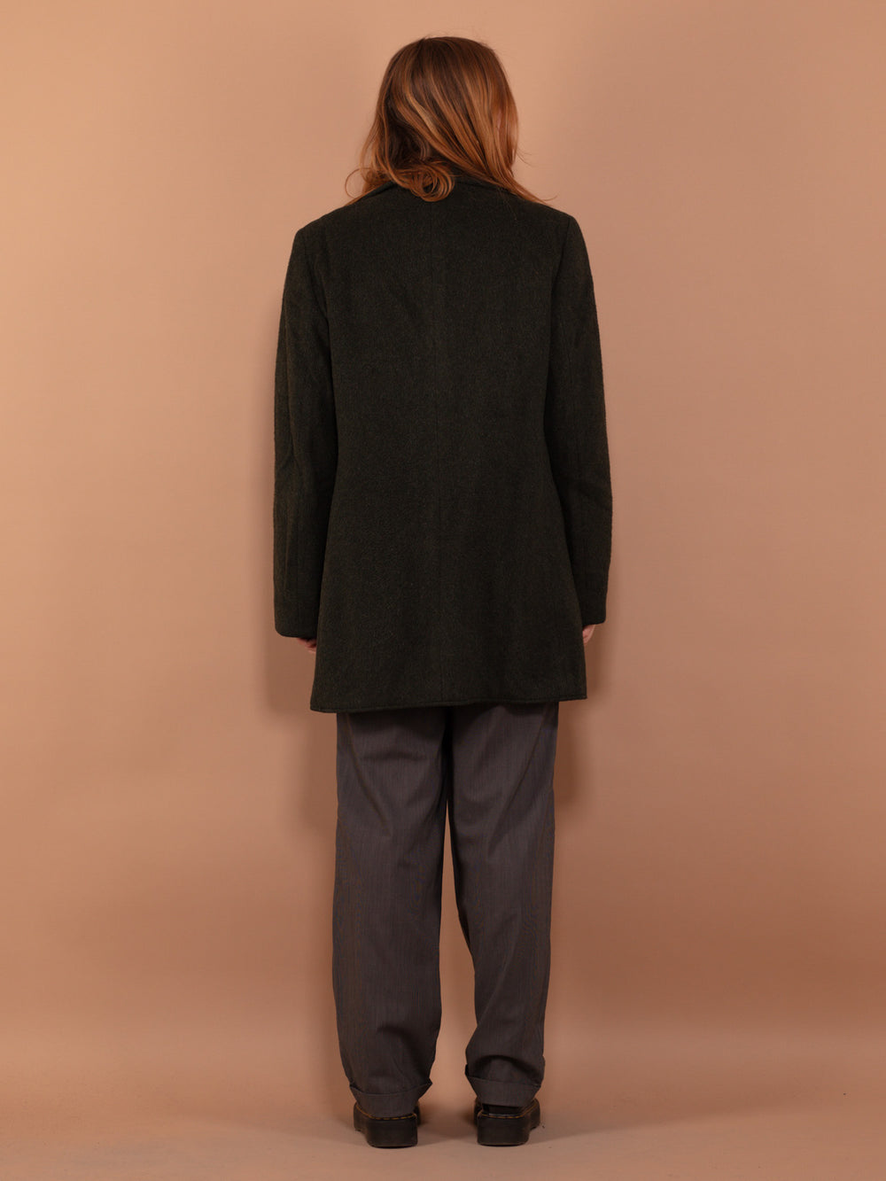 Vintage 70's Women Wool Peacoat in Green - NorthernGrip