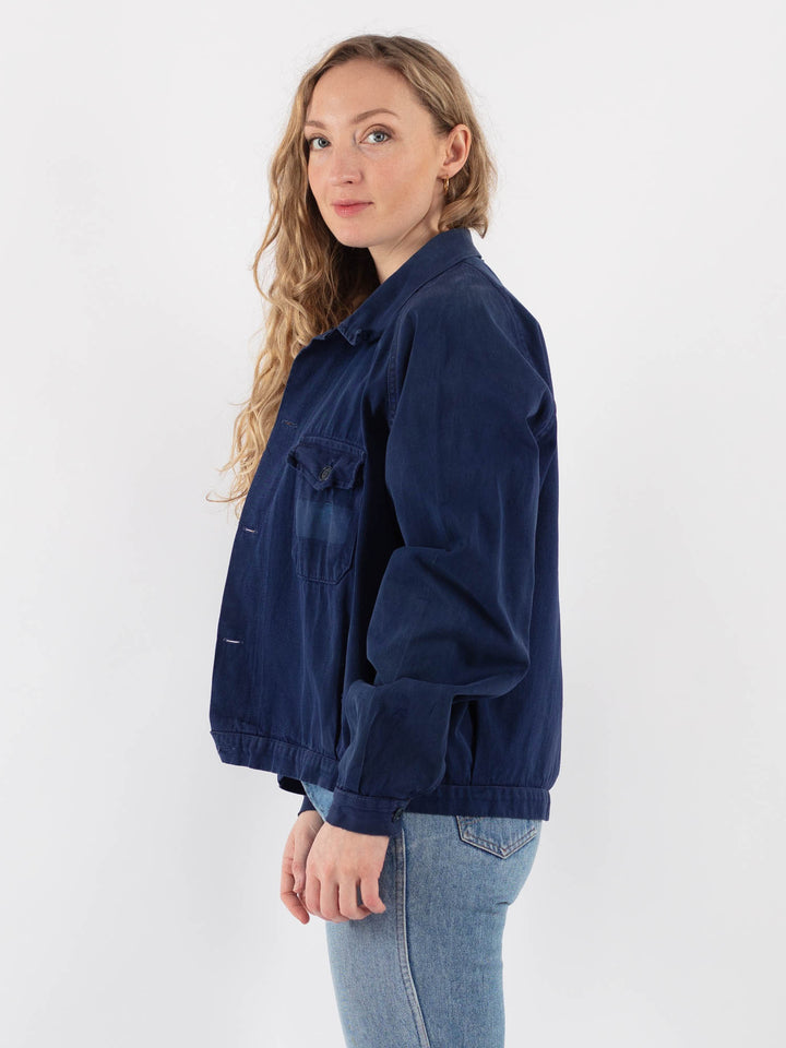 Vintage 70's Women Work Jacket in Blue