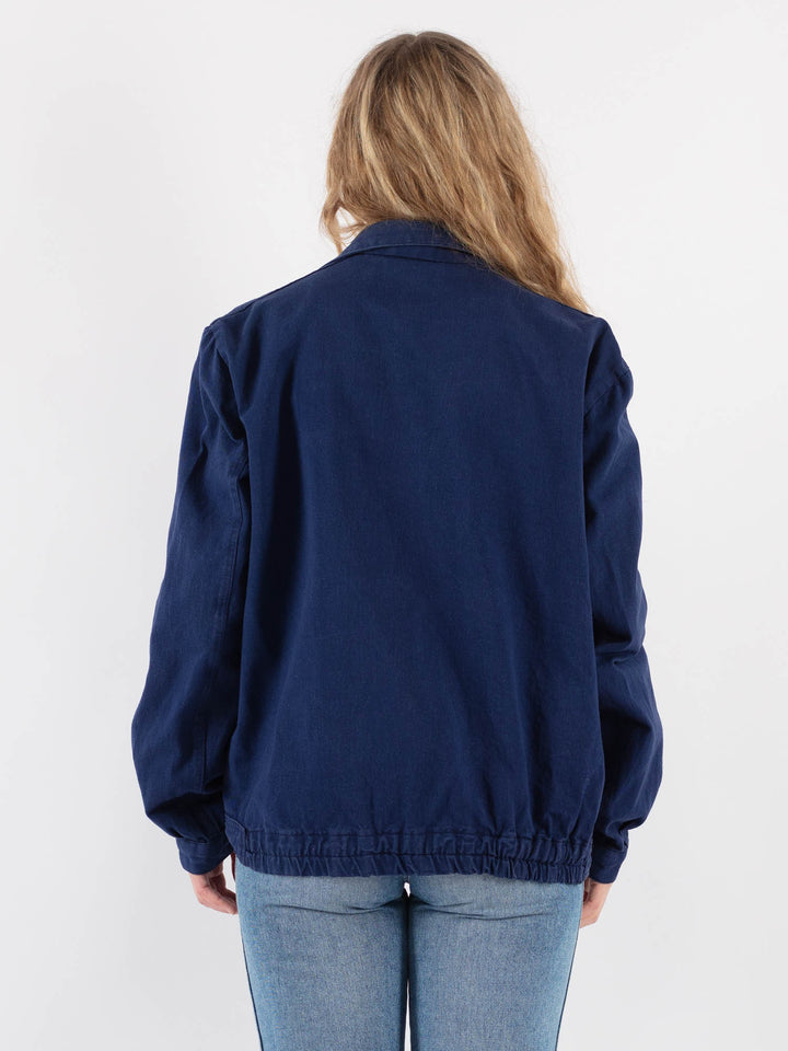 Vintage 70's Women Work Jacket in Blue