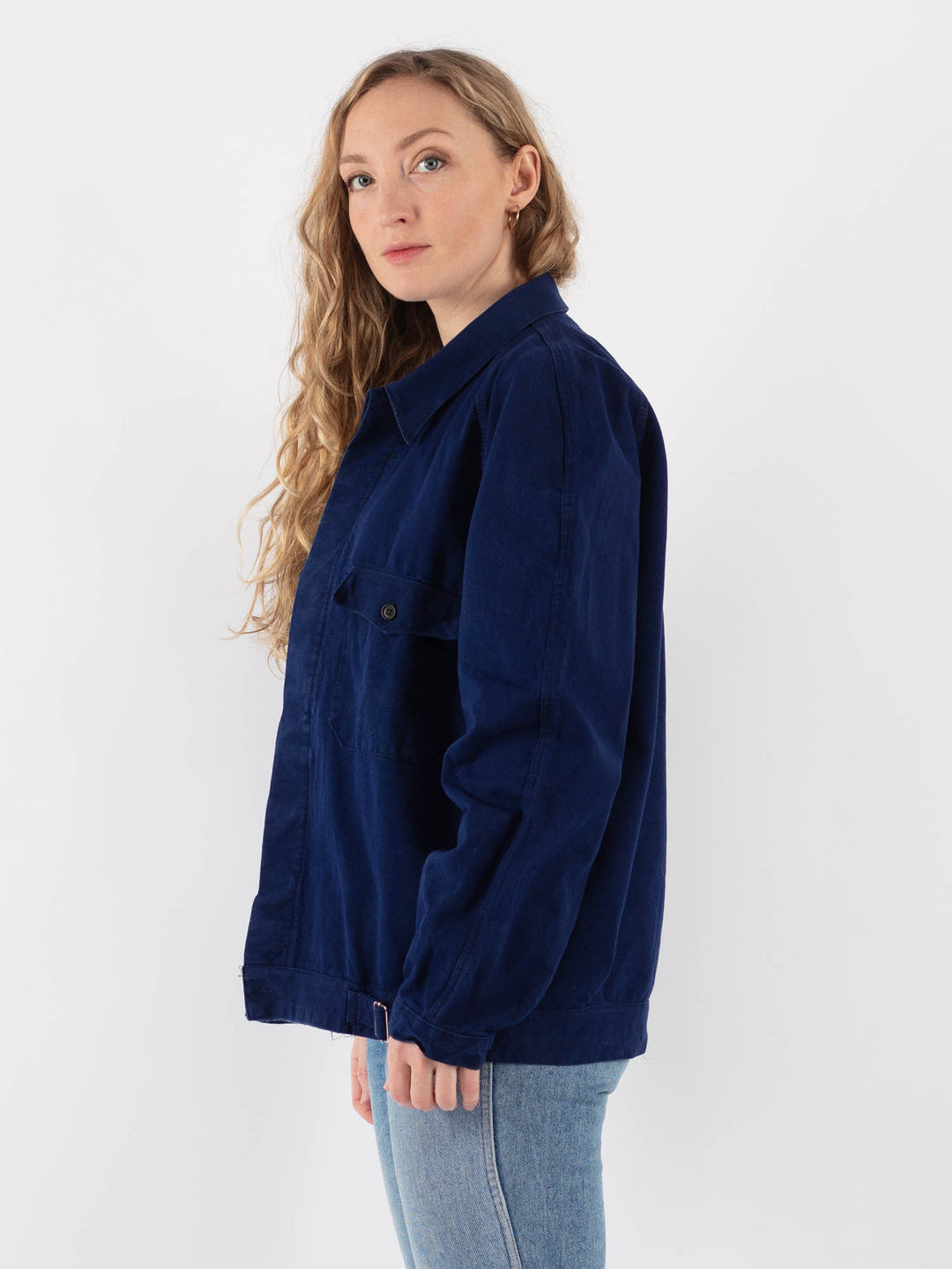 Vintage 70's Women Work Jacket in Blue