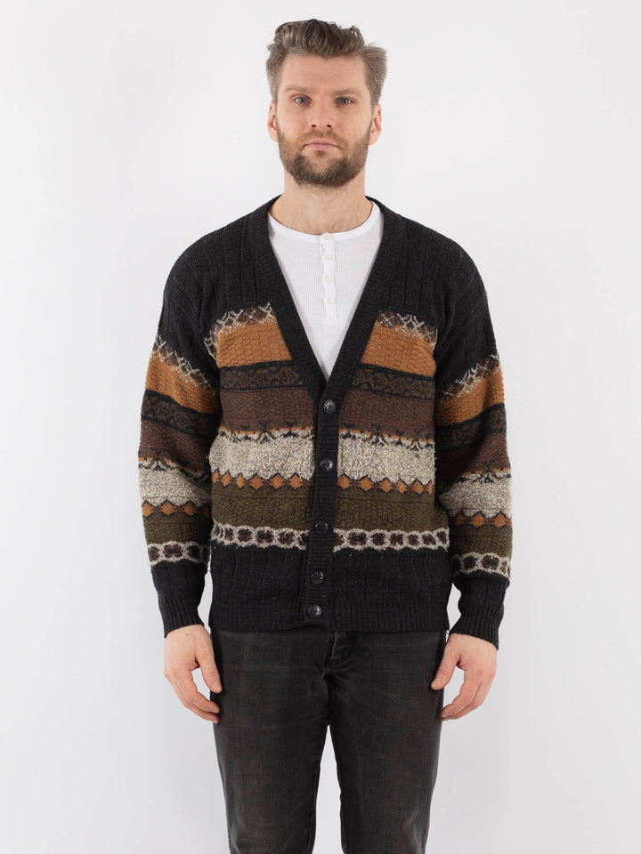 Vintage 80's Men Cardigan in MultiZ954