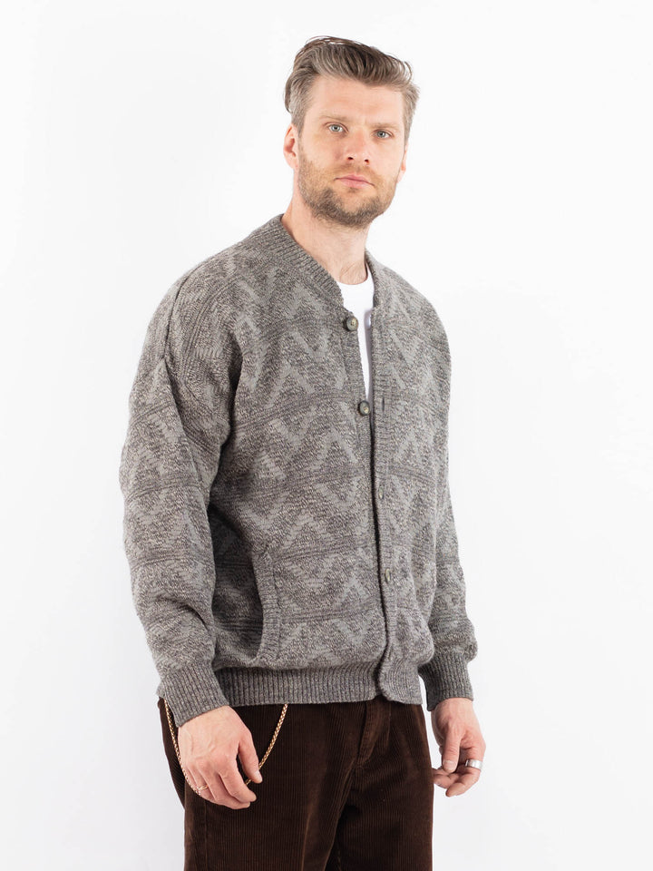 Vintage 80's Men Cardigan in GrayZ1649