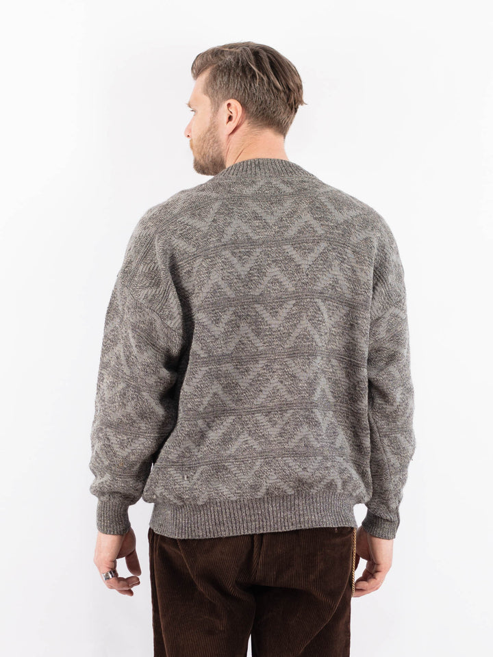 Vintage 80's Men Cardigan in GrayZ1649