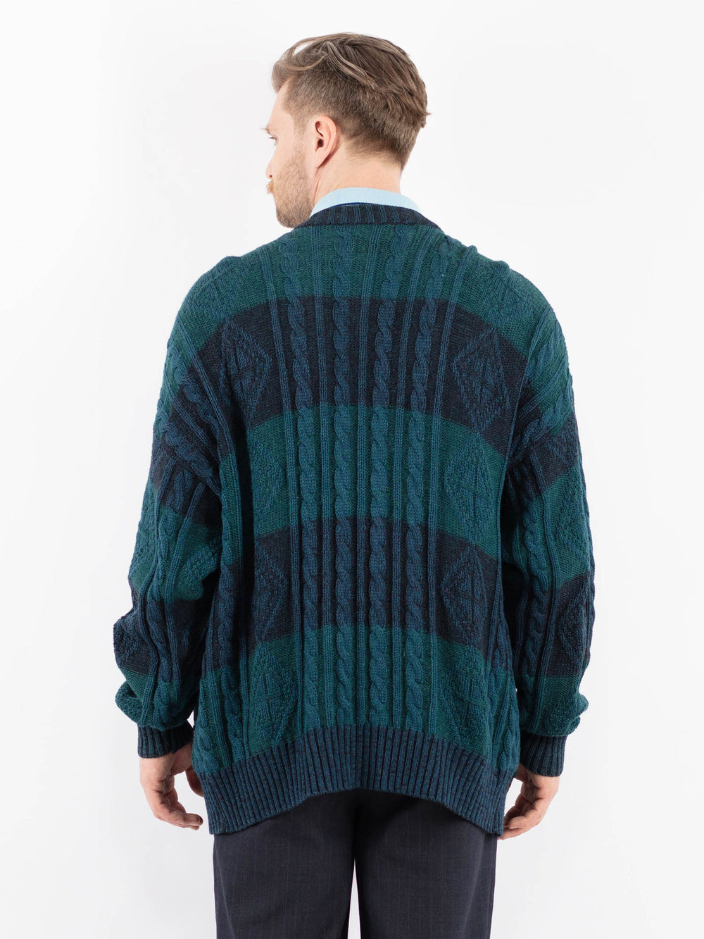 Vintage 80's Men Cardigan in BlueZ1389