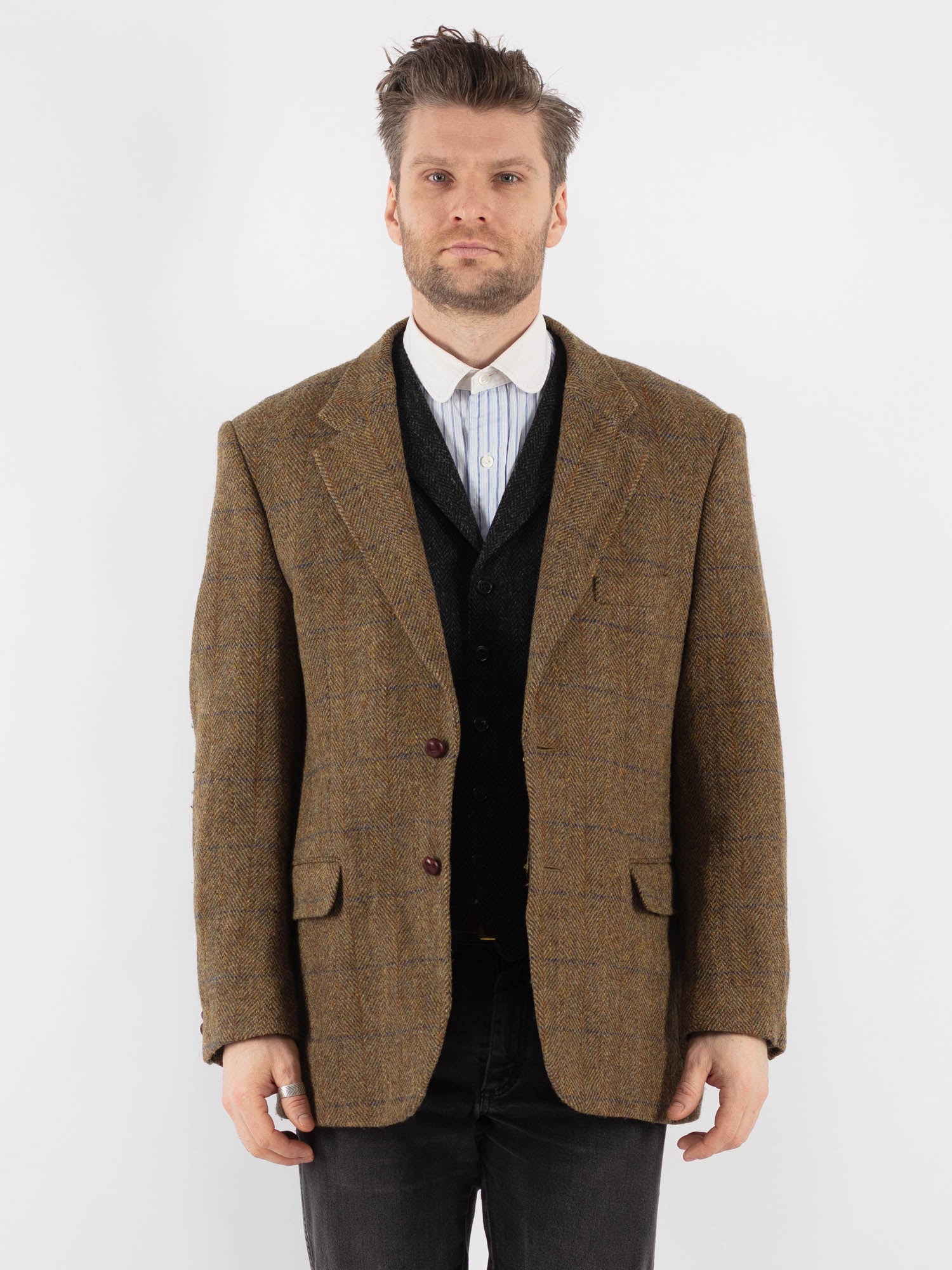 Online Vintage Store | Vintage 80's Men Harris Tweed Jacket in