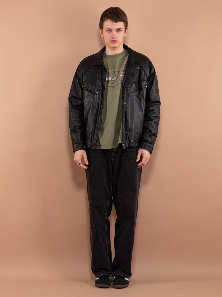 Vintage-80s-Men-Leather-Jacket