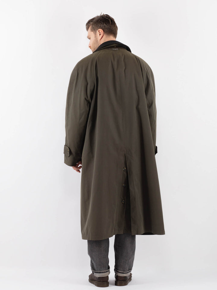 Vintage 80's Men Mac Coat in GreenZ1096