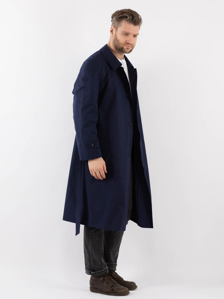 Vintage 80's Men Trench Coat in BlueZ941