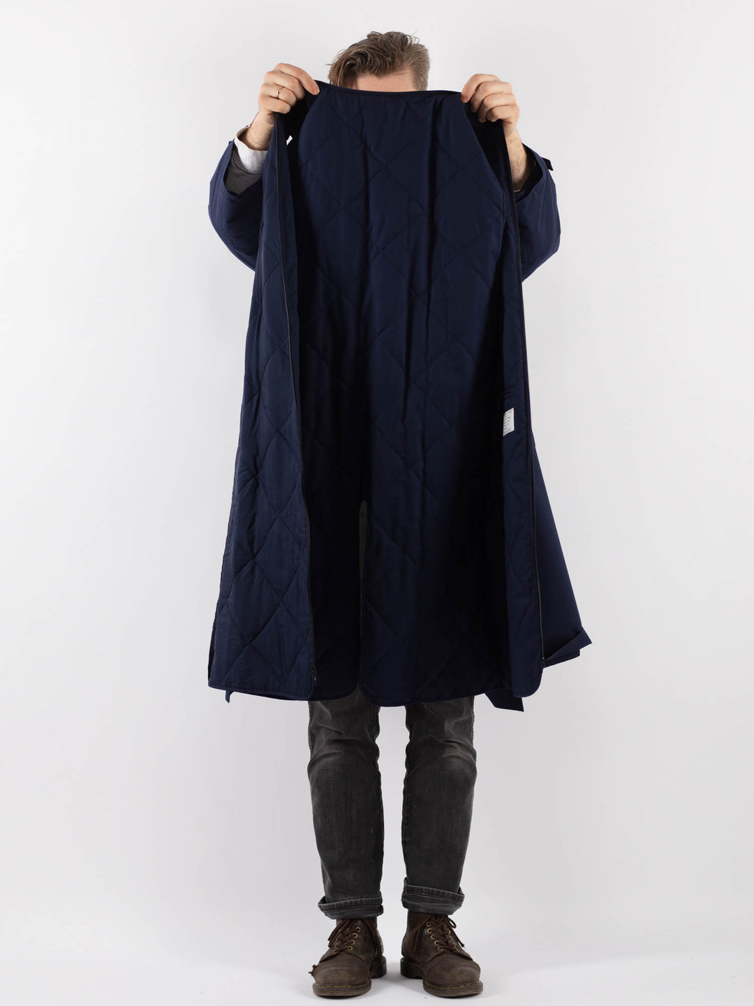 Vintage 80's Men Trench Coat in BlueZ941