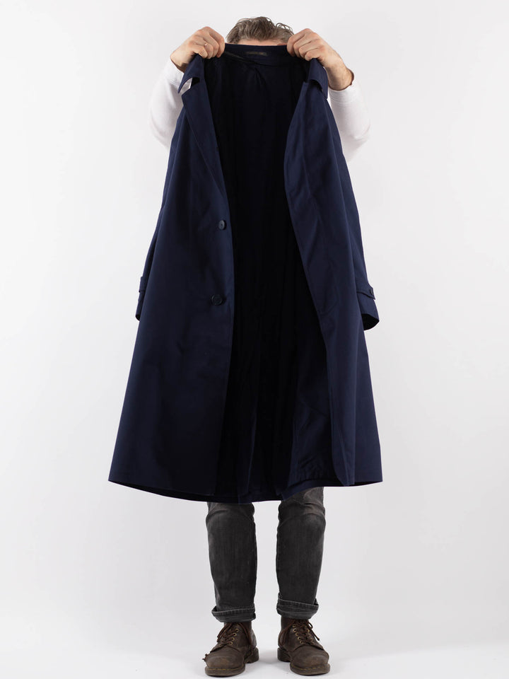 Vintage 80's Men Trench Coat in BlueZ941