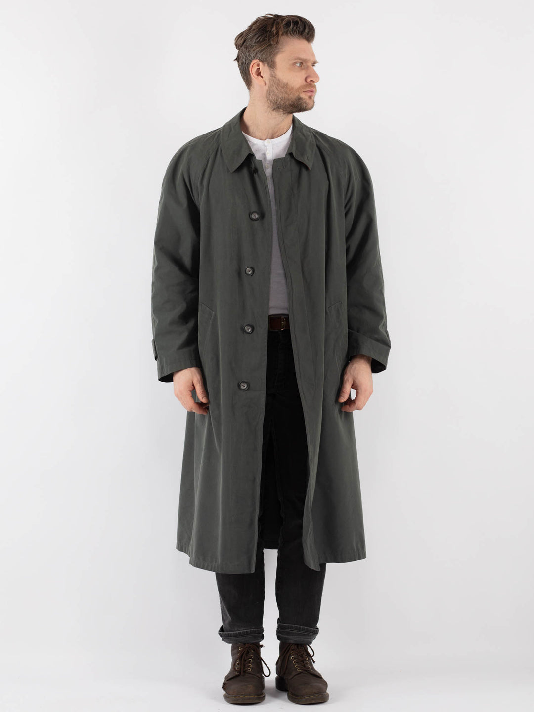 Vintage 80's Men Mac c in GrayZ825