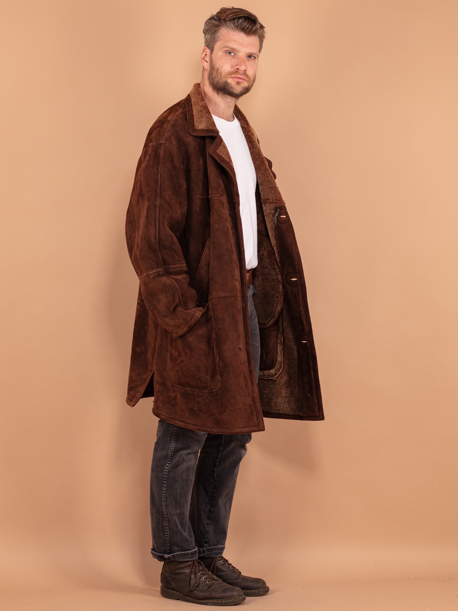 Online Vintage Store | 80's Men Sheepskin Coat | Northern Grip