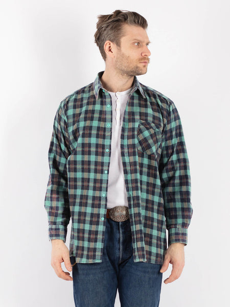 Vintage-80s-Men-Plaid-Flannel-