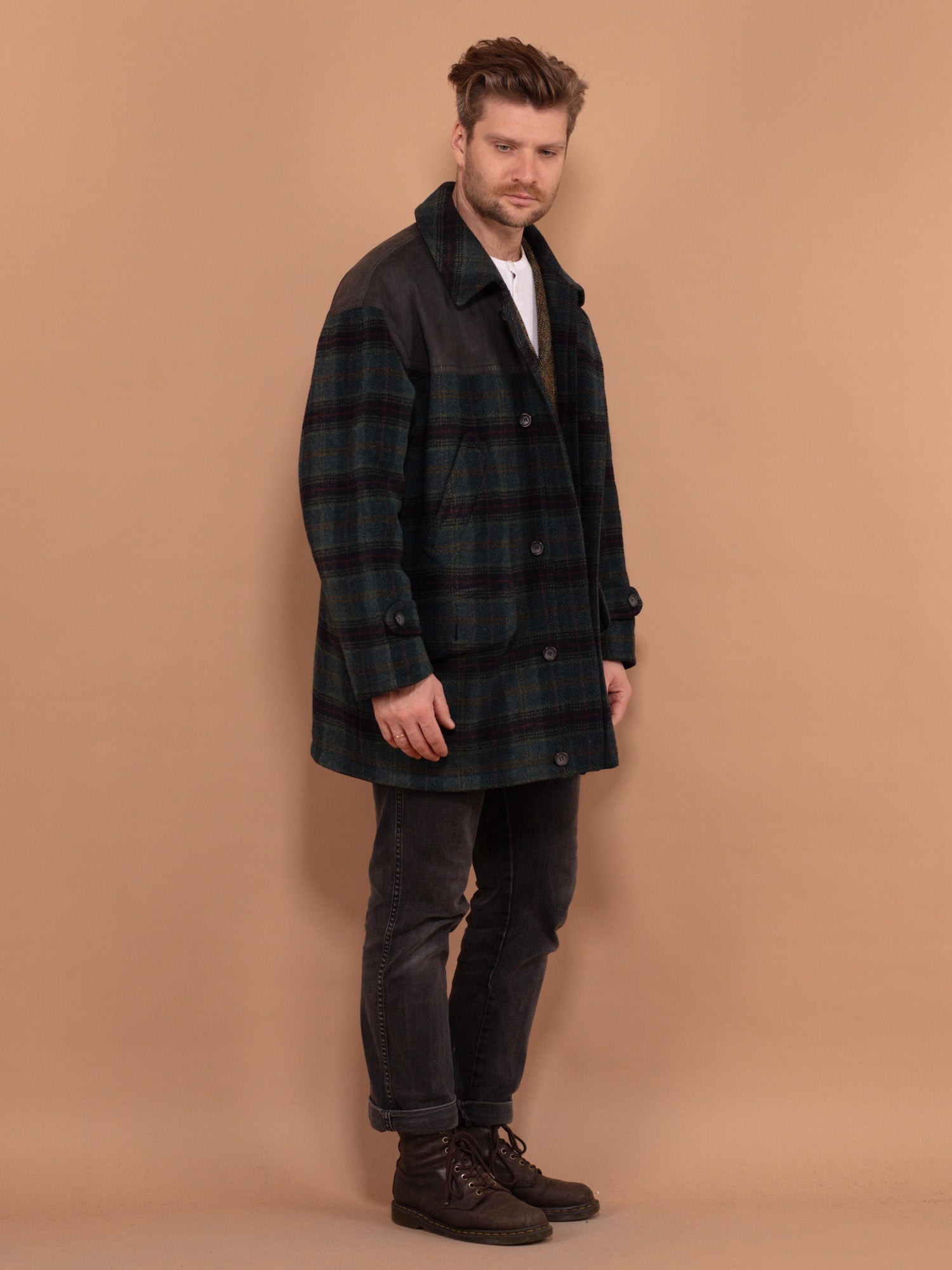 Vintage Plaid on sale Wool Coat