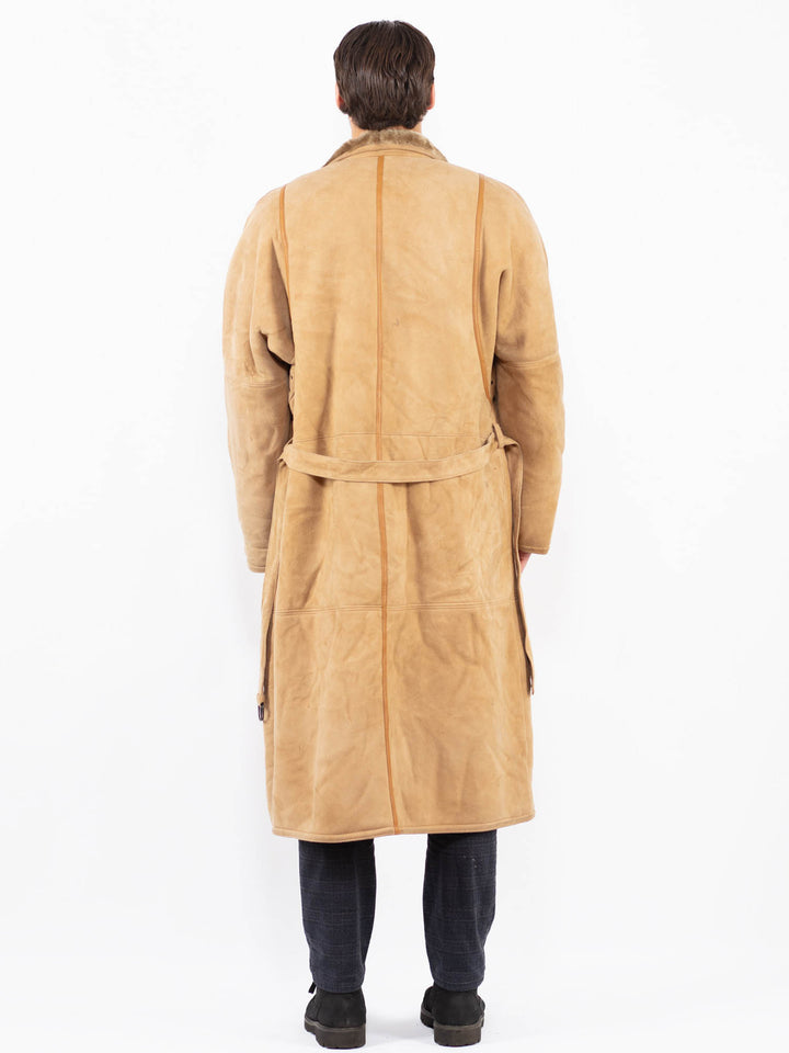 Vintage 80's Men Sheepskin Coat in BeigeZ2351