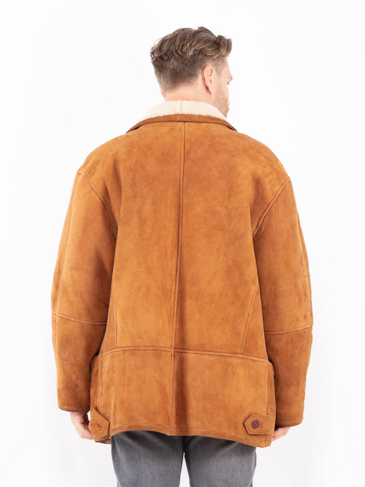 Vintage 80's Men Sheepskin Coat in BrownZ2039