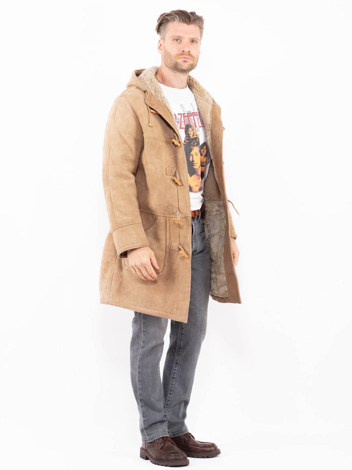 Vintage 80's Men Sheepskin Coat in BeigeZ2041