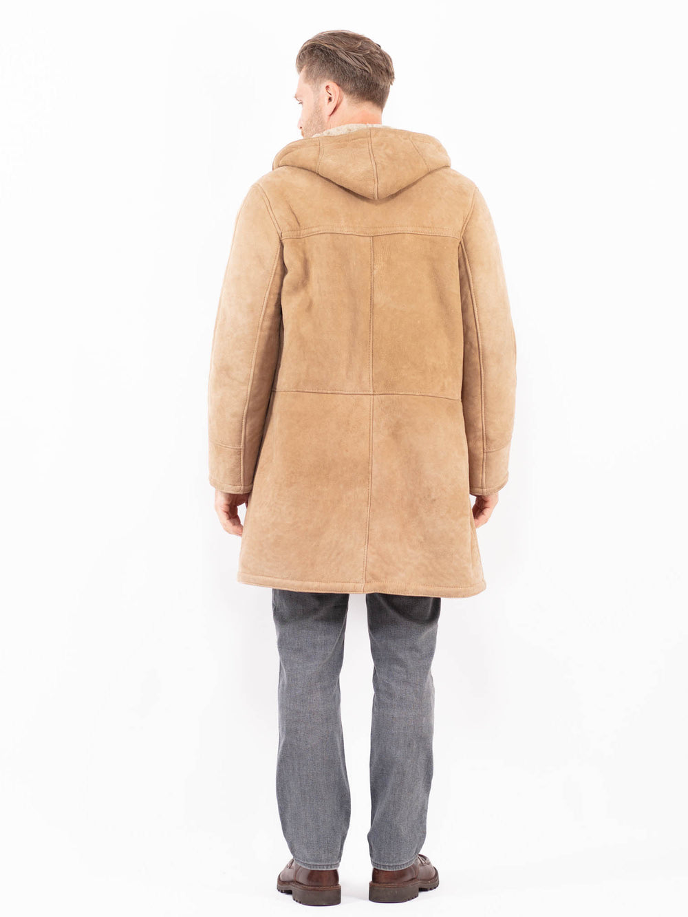 Vintage 80's Men Sheepskin Coat in BeigeZ2041