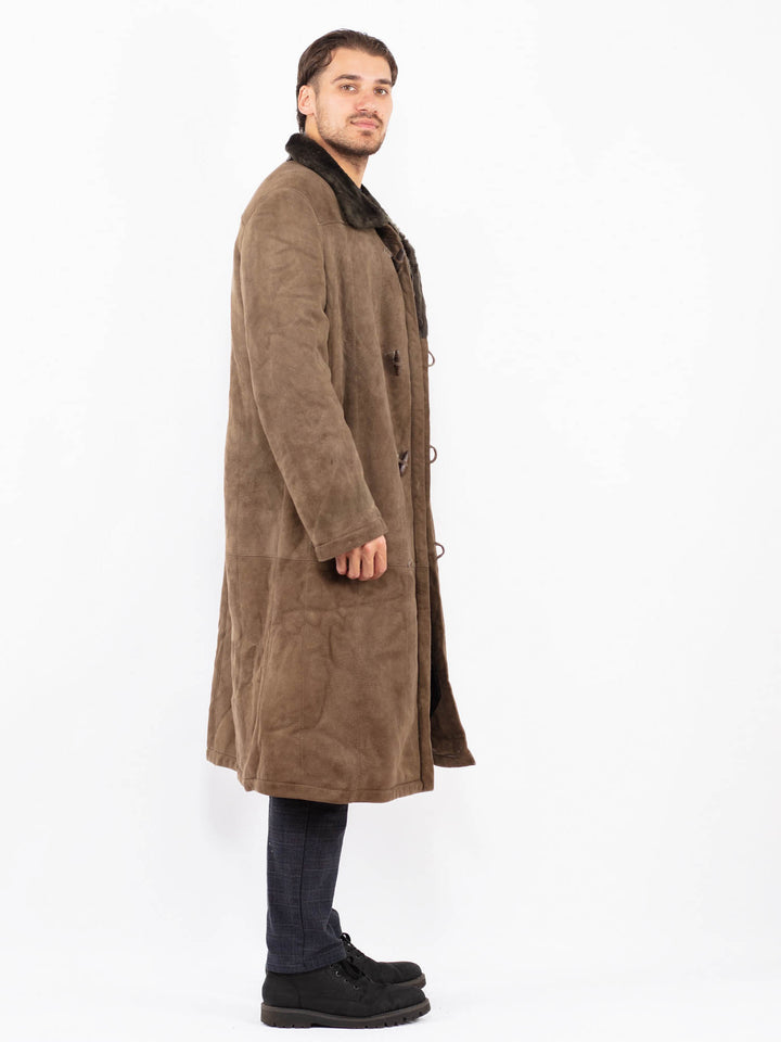 Vintage 80's Men Sheepskin Coat in BrownZ2360