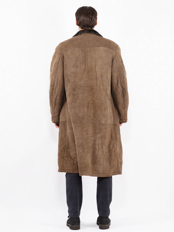 Vintage 80's Men Sheepskin Coat in BrownZ2360