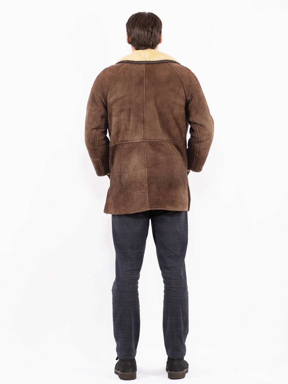 Vintage 80's Men Sheepskin Coat in BrownZ2362