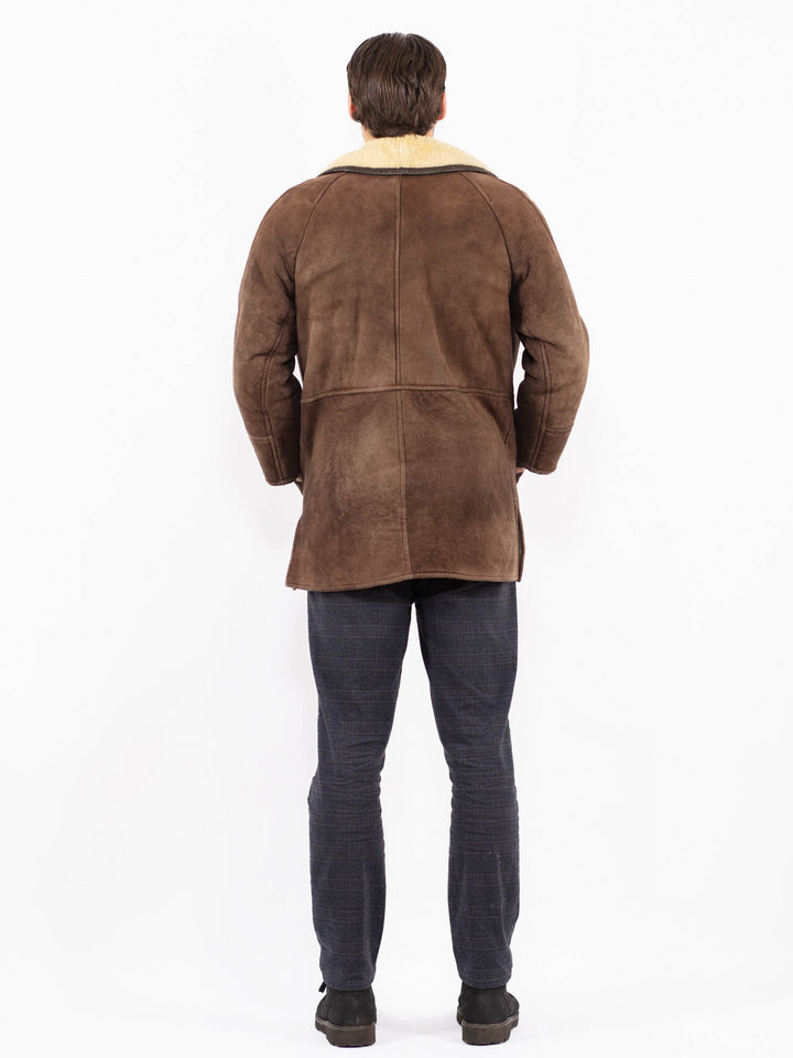 Vintage 80's Men Sheepskin Coat in BrownZ2362