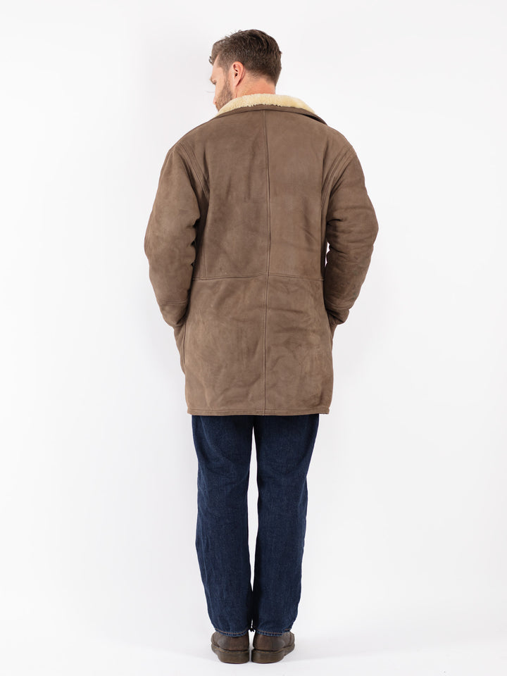 Vintage 80's Women Sheepskin Coat in Brown