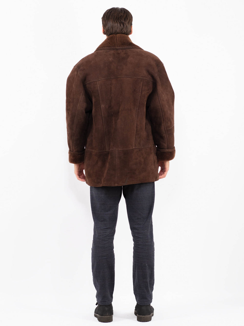 Vintage 80's Men Sheepskin Coat in BrownZ2382