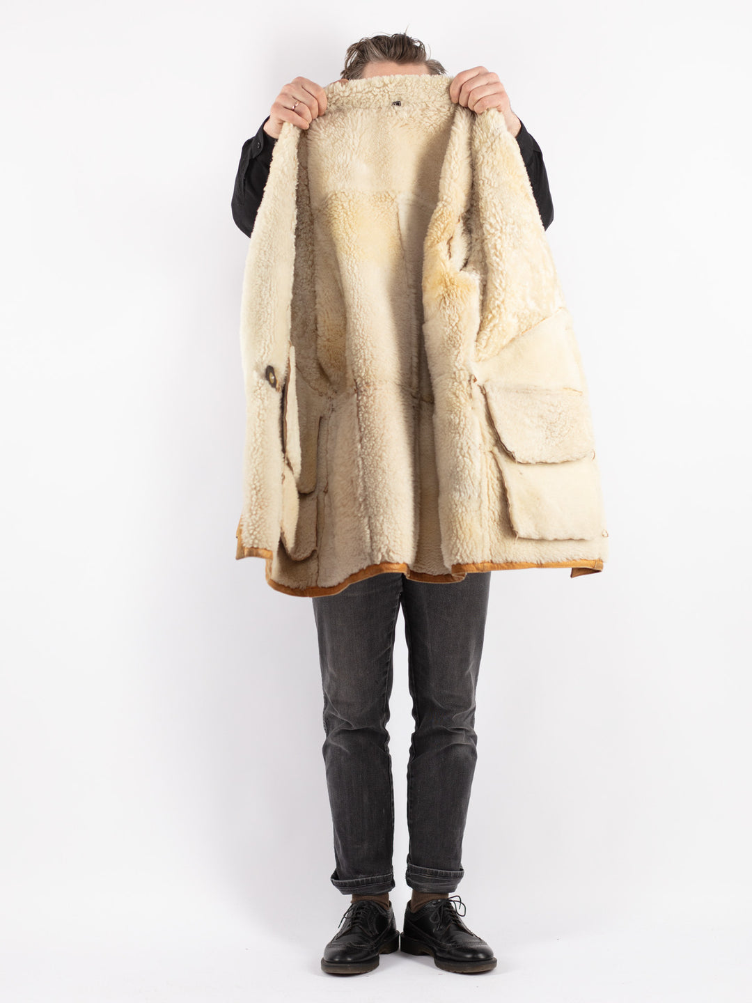 Vintage 90's Men Sheepskin in BeigeZ194