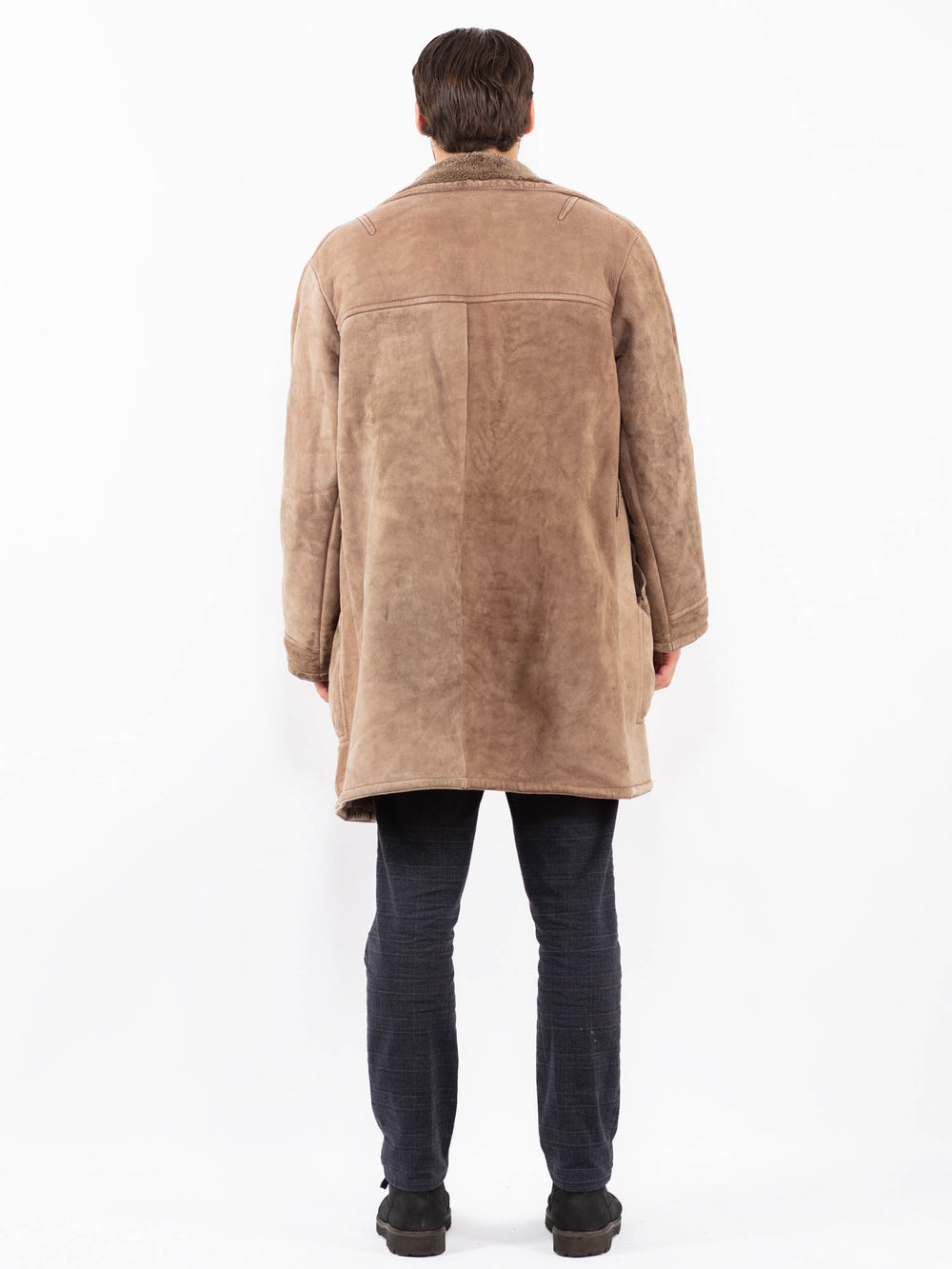Vintage 80's Men Sheepskin Coat in BeigeZ2396