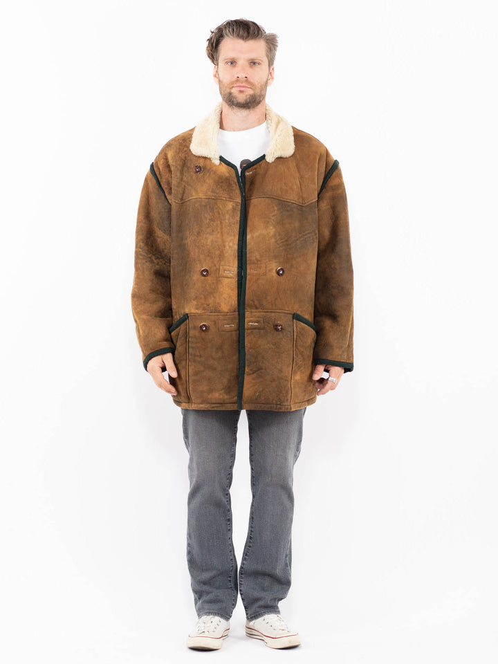 Vintage 80's Men Sheepskin Coat in Z1957