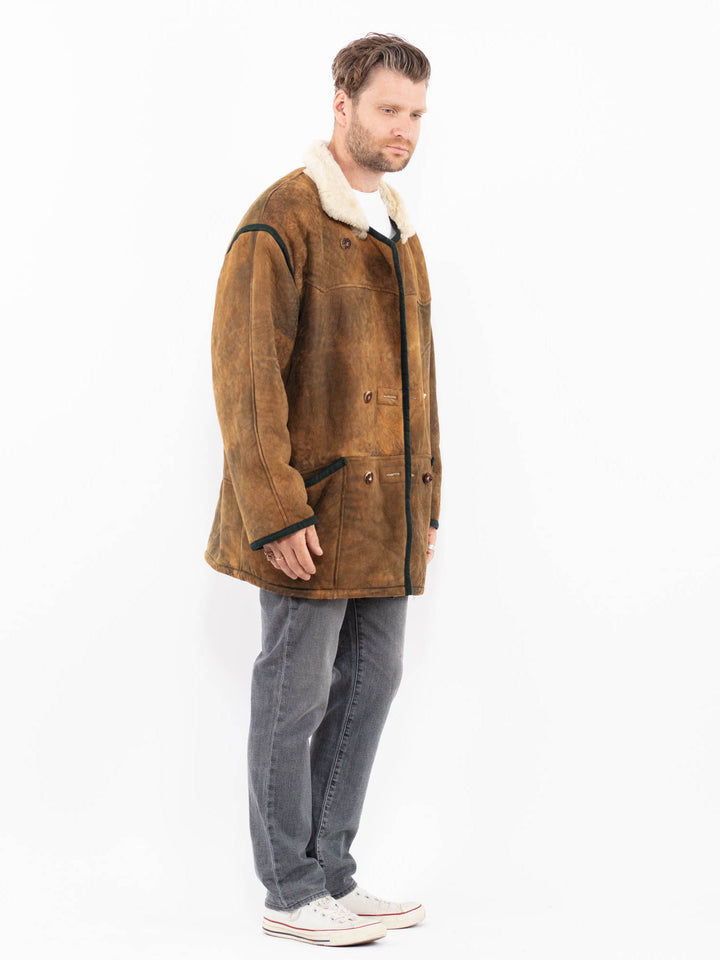 Vintage 80's Men Sheepskin Coat in Z1957
