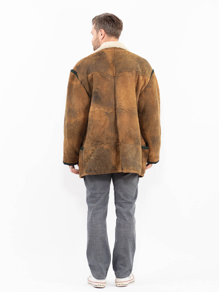 Vintage 80's Men Sheepskin Coat in Z1957