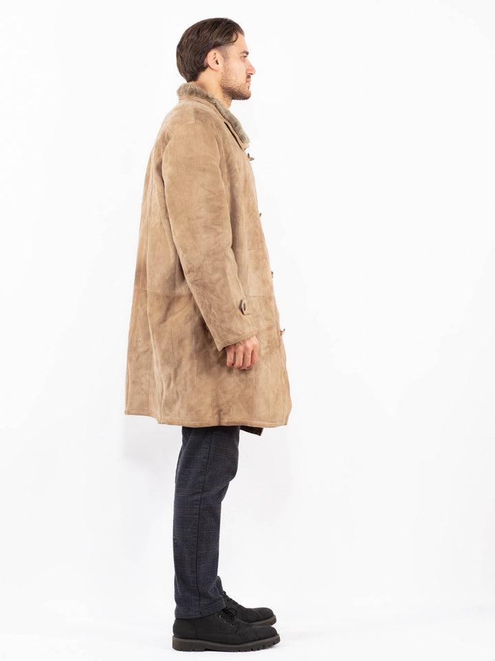 Vintage 80's Men Sheepskin Coat in BeigeZ2398