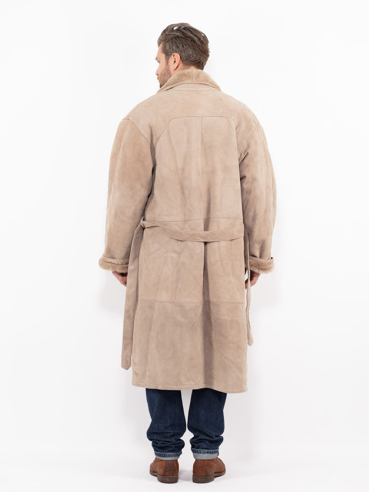 Vintage 80's Men Sheepskin Coat in BeigeZ2707