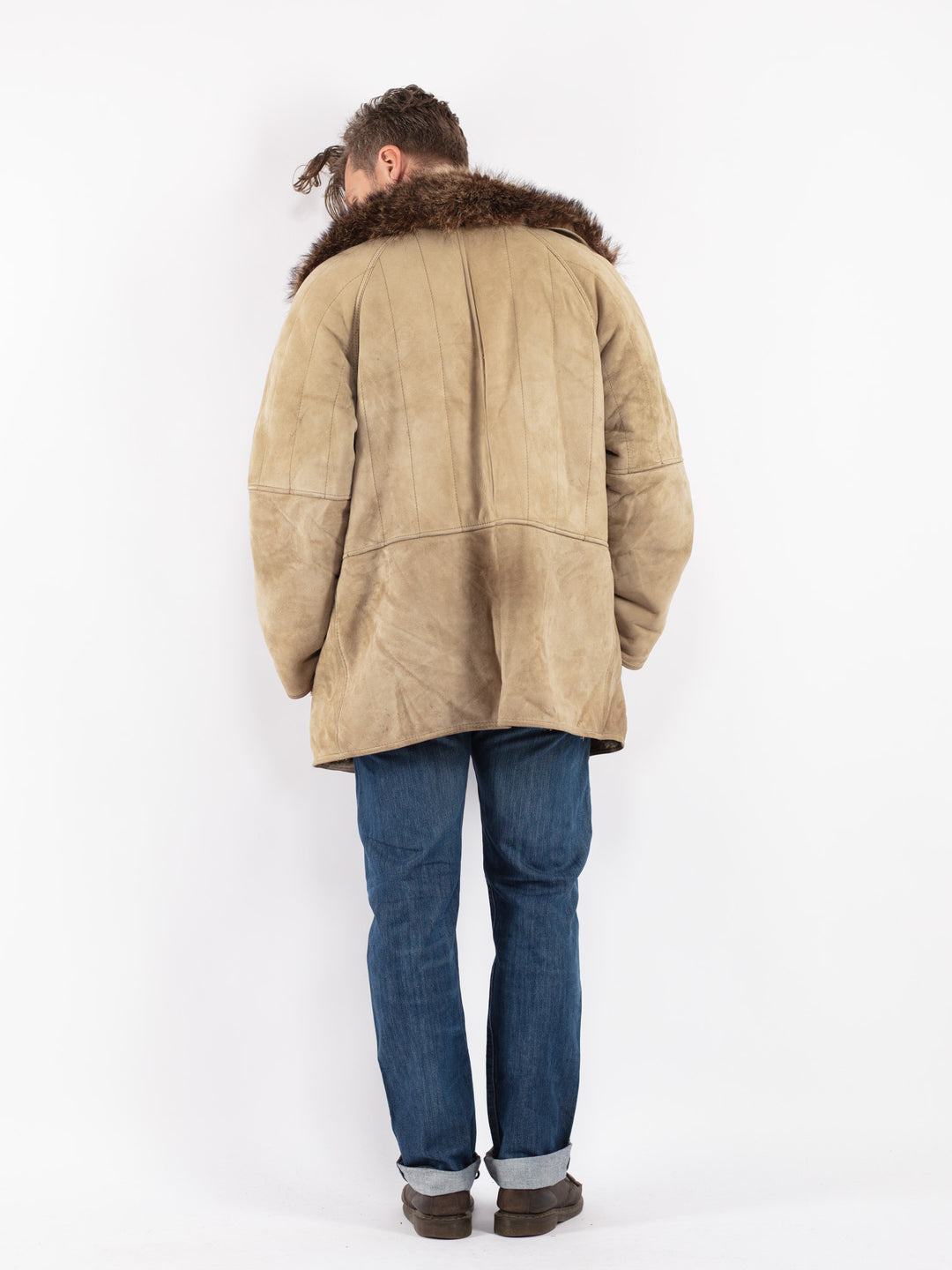 Vintage 80's Men Coat in Beige